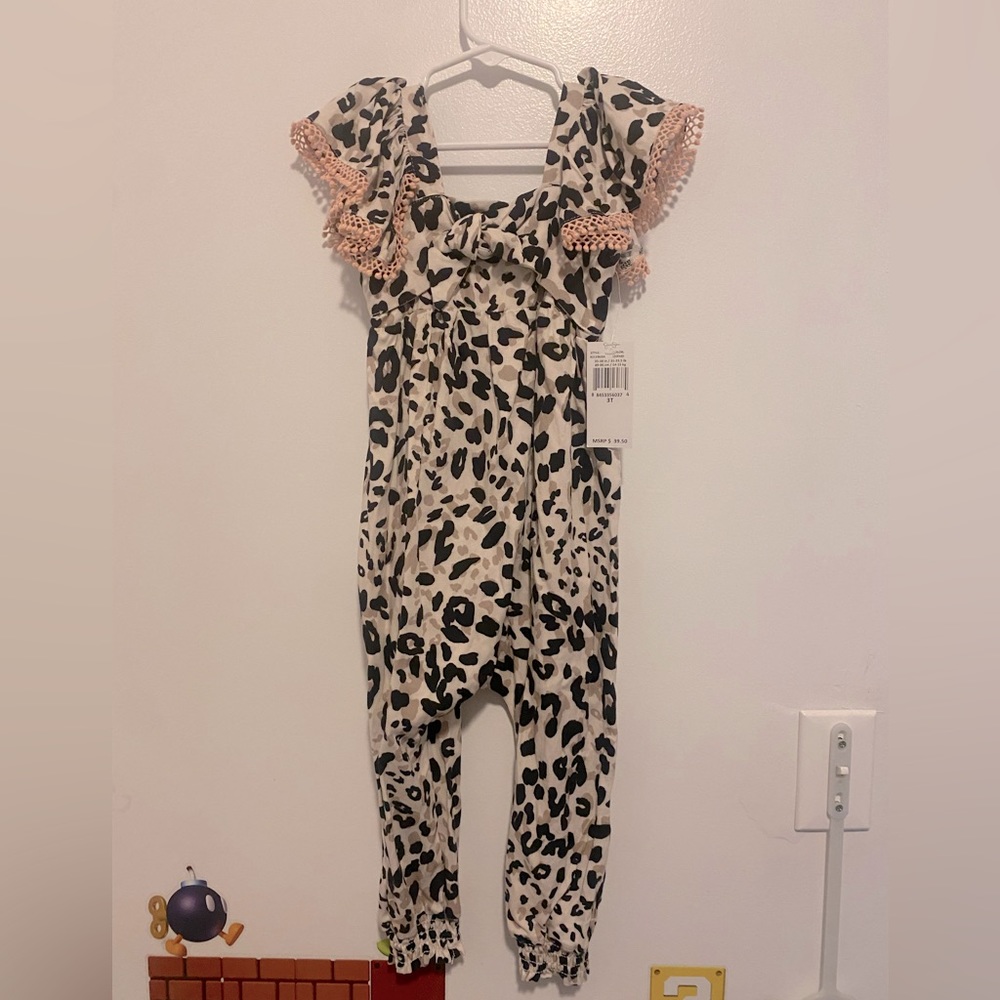 NWTs Jessica Simpson 3T leopard print jumpsuit
